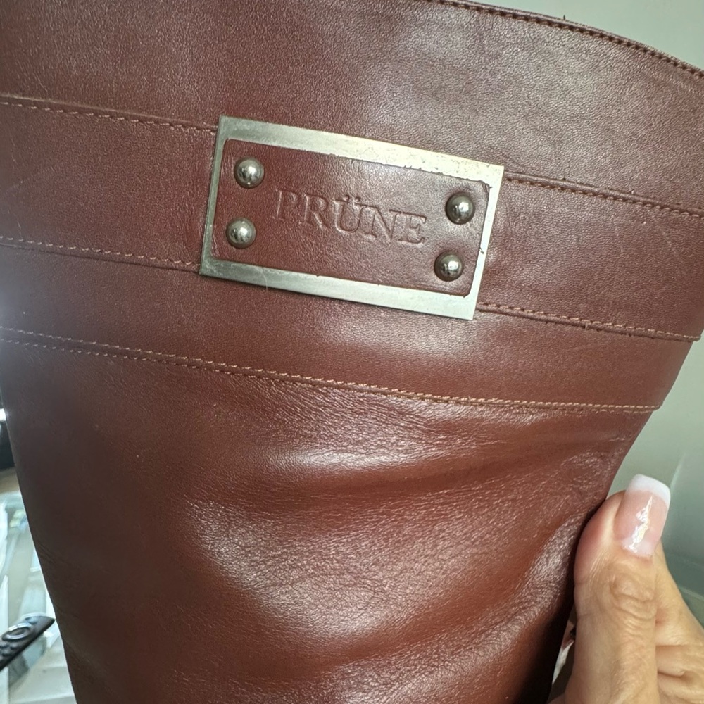 Prune Brown Leather Women's Boots